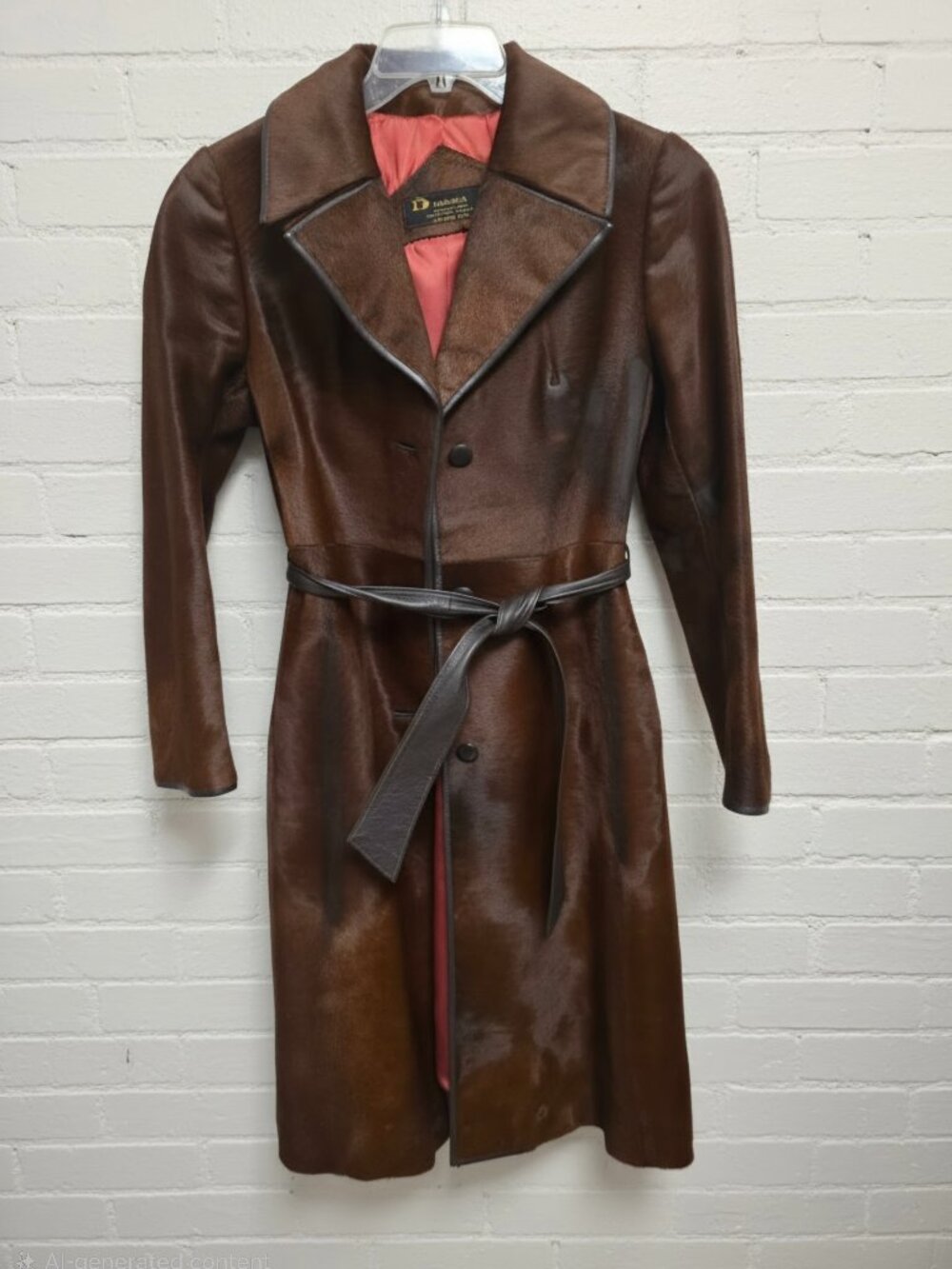 Vintage Danaya Calf Hair & Leather Trench Coat